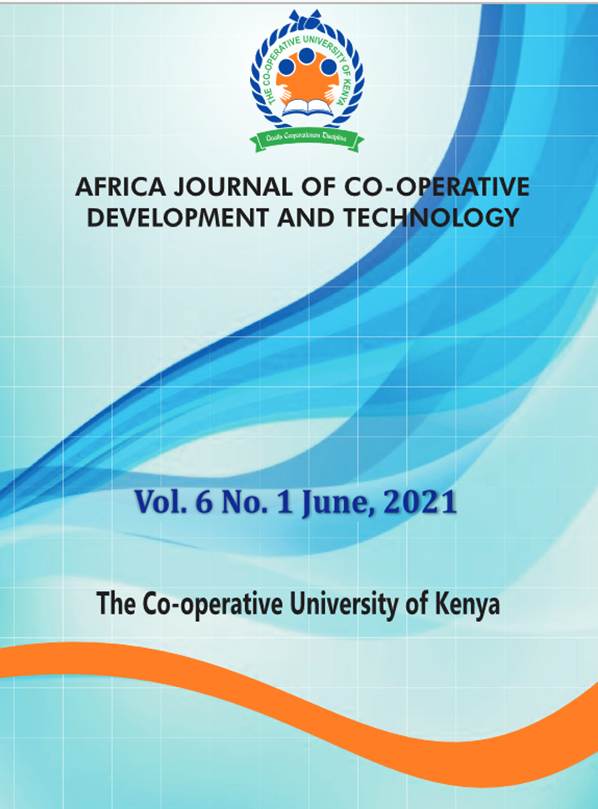 African Journal of Co-operative Development and Technology, Vol. 6 No. 1 June, 2021